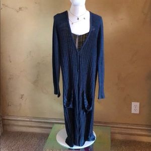 Free people long blue cardigan